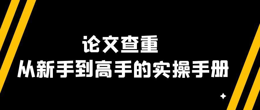 论文查重   从新手到高手的实操手册.JPG
